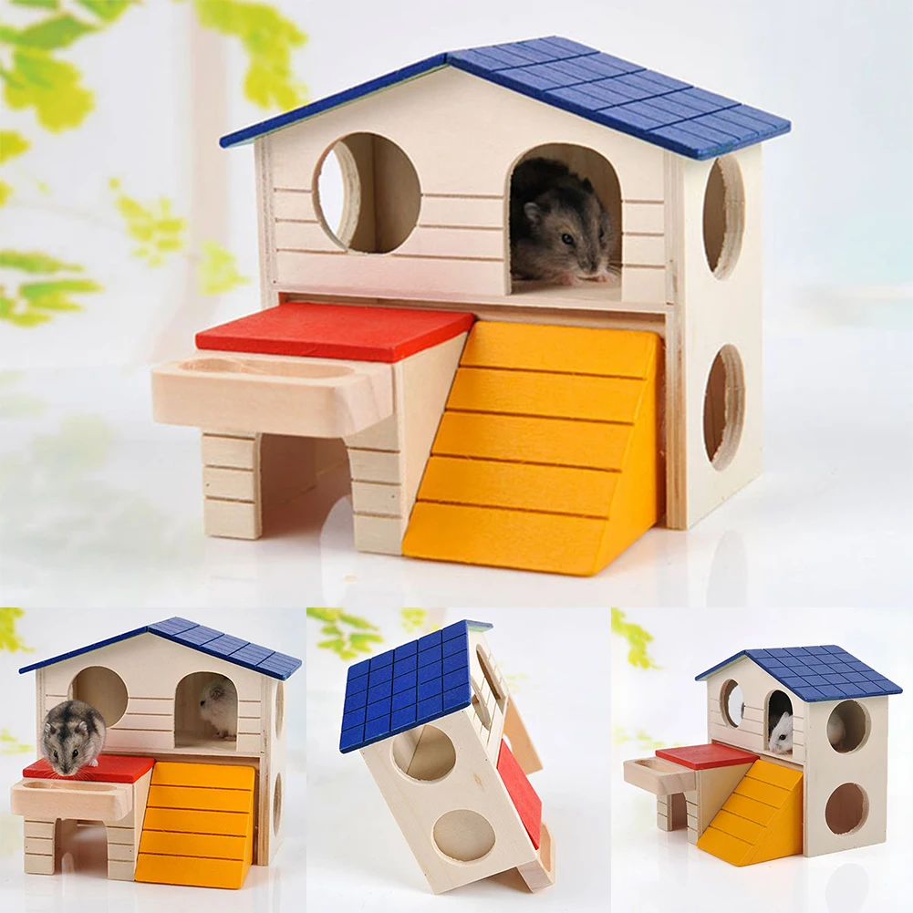 Здание двухслойный хомяк деревянная клетка многофункционал мебель вилла товары