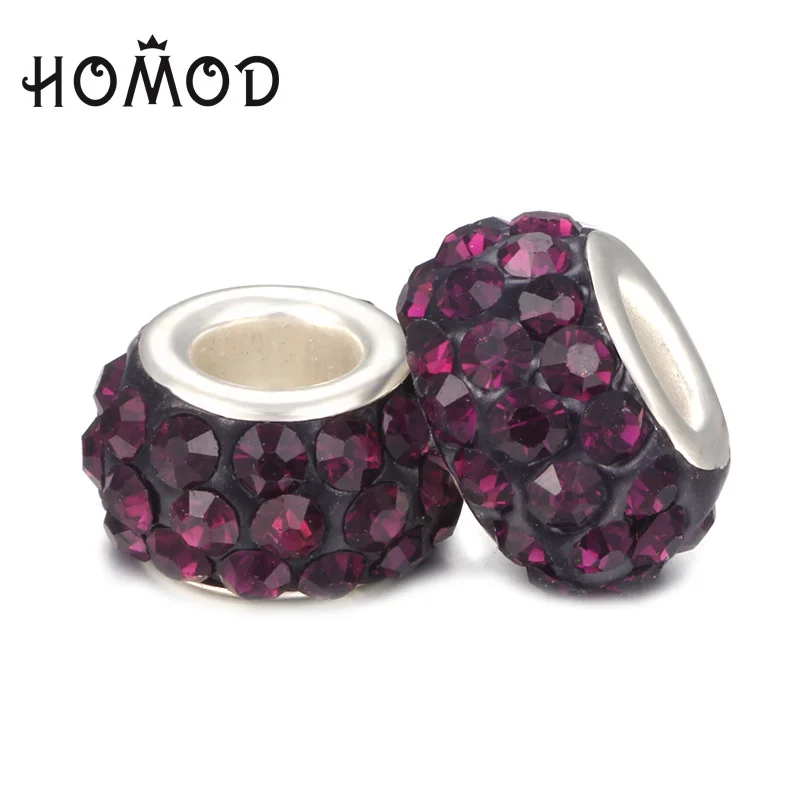 HOMOD модные 19 цветов DIY Стразы из смолы бусины Подходит для PandoraFits бренд подвески, браслеты, ожерелья Европейский ювелирные изделия