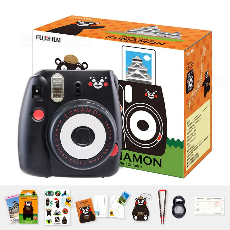 Мгновенная фотокамера Fujifilm Instax Mini KUMAMON 5 цветов камера + пленка ноутбук наклейки