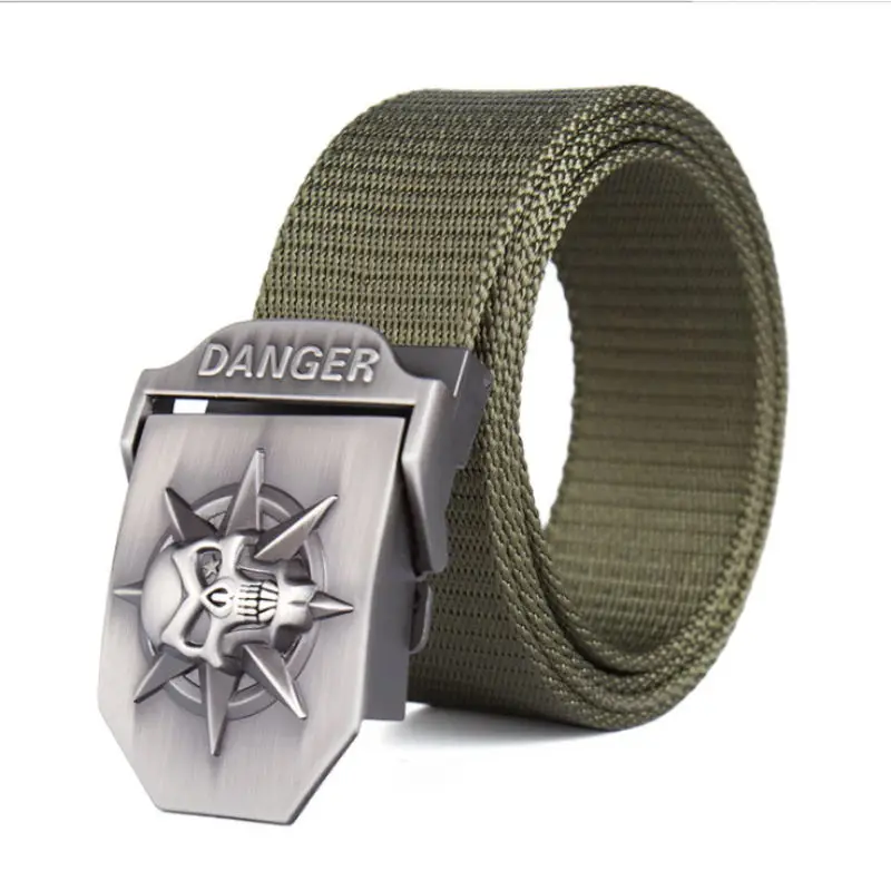 Army green BOKADIAO мужской и женский толстый нейлоновый холщовый ремень с металлической пряжкой, роскошный джинсовый ремень, военный армейский тактический ремень для мужчин, мужской ремень - Цвет: Army green