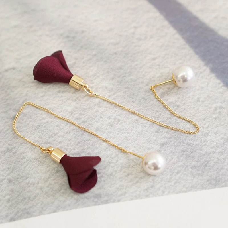 Недавно Для женщин Хрустальный цветок падение Длинные мотаться цепи серьги