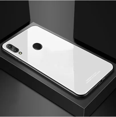 Белый Стеклянный чехол для Xiao mi 9 mi 9 SE mi 8 mi 8 Lite Play F1 силиконовая рамка+ стеклянная крышка на Xio mi Red mi Note 7 Fundas Red mi GO Coque - Цвет: Белый