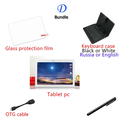 D 10,1 дюймов, Android 9,0, модный портативный смарт-планшет, четыре ядра, 32 ГБ, 64 ГБ, 128 Гб ПЗУ, две камеры, две sim-карты, gps, WiFi, телефон, планшет - Комплект: D