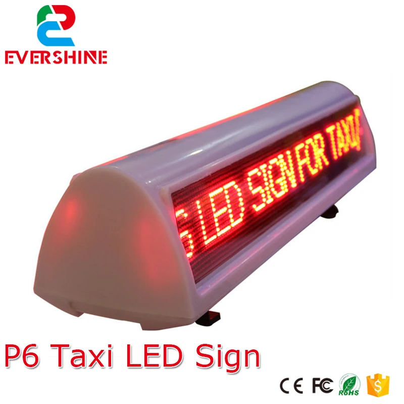 

P6 waterproof Double sides high brightness TAXI roof red color led lighting for mobile outdoor led advertising sign display