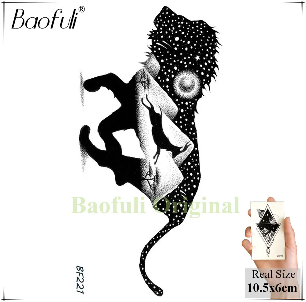 BBF221 Baofuli, сексуальная, единорог, кошка, водостойкая, Бабочка, татуировки, мужские, акварельные, перо, временная татуировка, наклейка, поддельная лошадь, женские татуировки - Цвет: BBF221