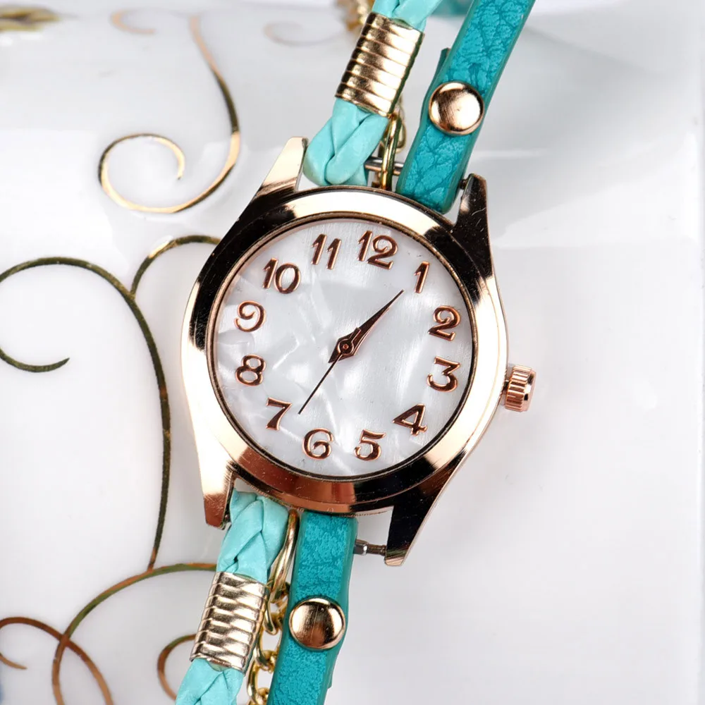 Часы наручные женские с кожаным ремешком заклепками | Наручные часы
