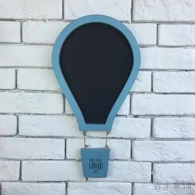 Blue Креативная доска для сообщений, деревянная настенная подвесная декорация, Ретро стиль, воздушный шар в форме маленькой доски, рекламная доска для магазина - Цвет: Blue