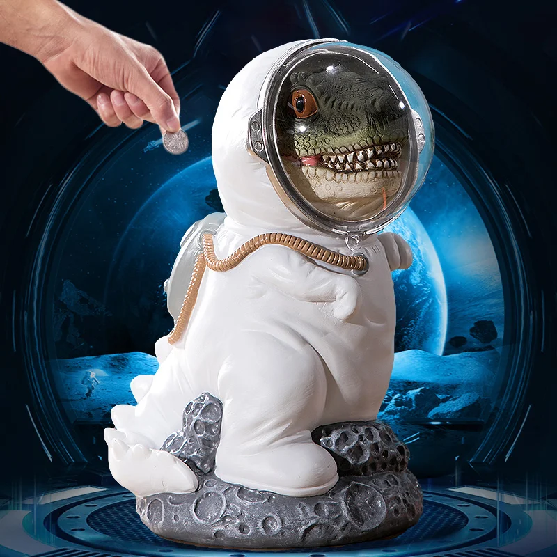 Funny crocodile astronaut resin decoration Money Boxes Personality cartoon child gift piggy bank | Дом и сад