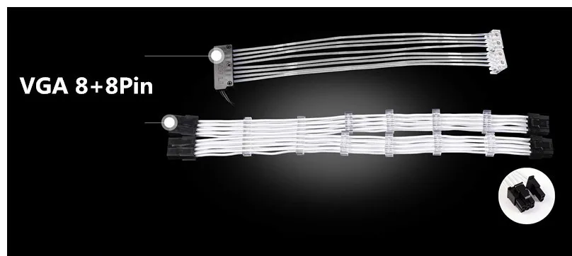 Strimer 8Pin LIANLI Strimer-24/Strimer-8 24 Pin Neon Line RGB D-RGB AURA SYNC PSU кабель для 24Pin к материнской плате/Dual-8Pin к видеокарте - Цвет лезвия: Strimer 8Pin