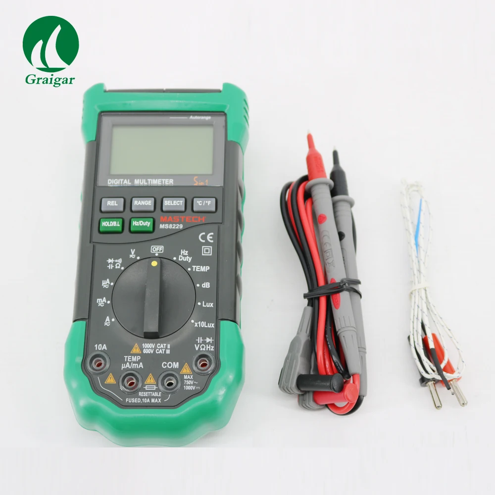 Мультиметр MS8229 5 в 1 измеритель температуры и влажности для освещения|sound meter|multimeter