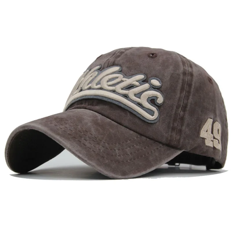 6 цветов промытая Хлопковая мужская бейсболка Snapback шапки для женщин бейсбольная Кепка с вышивкой буквенная Кепка с металлической буквой мужская шапка - Цвет: COFFEE