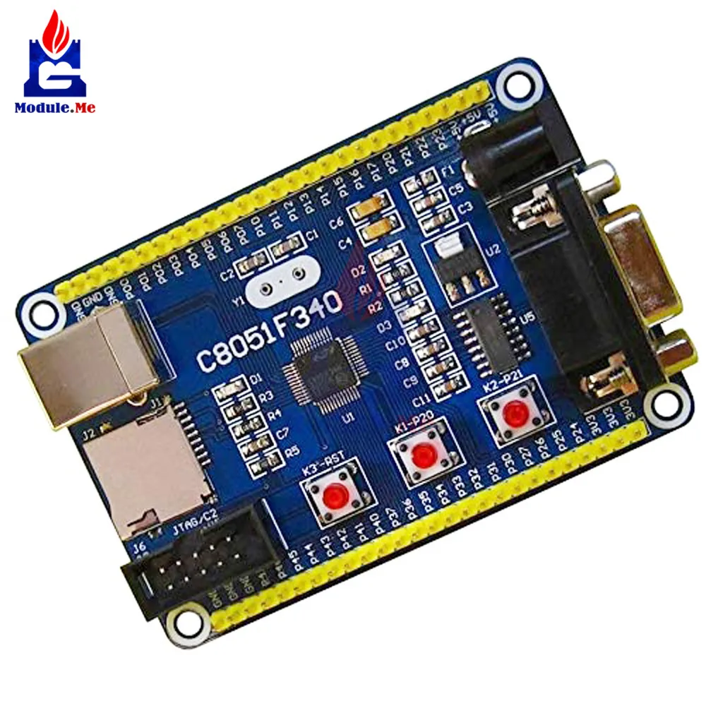 C8051F340 макетная плата обучения эксперимент программист микроконтроллер C8051F мини система усилитель плата с USB кабелем