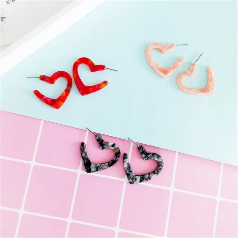 XQFree shipping fashion ladies jewelry sweet heart-shaped girls earrings fresh and simple campus student accessories New popular | Украшения