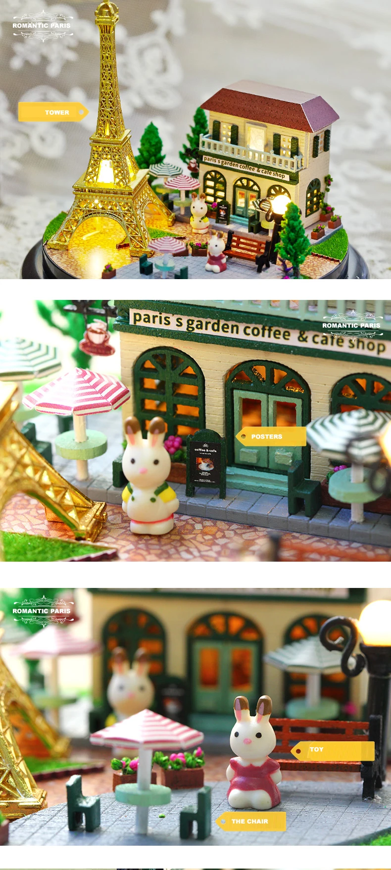 Cutebee DIY миниатюрный дом с мебели светодиодный чехол для пыли с музыкальным покрытием модель строительные блоки игрушки для детей Casa De Boneca B015