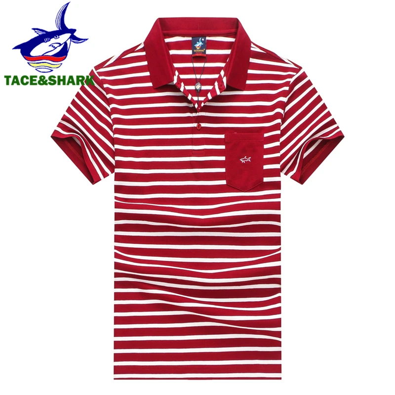 TACE & SHARK брендовые туфли с красной Polo Homme модные повседневные полосатые рубашки