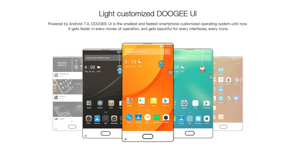 Смартфон DOOGEE MIX Lite с двойной камерой 5,2 ''MTK6737 четырехъядерный процессор 2 ГБ+ 16 ГБ Android 7,0 3080 мАч мобильный телефон с отпечатком пальца