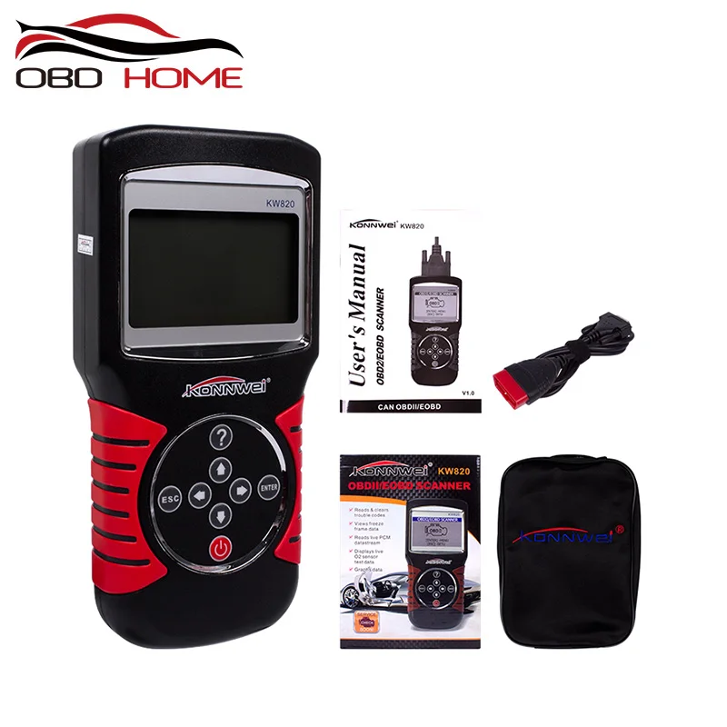 2018 KW820 OBDII EOBD автомобильный считыватель ошибок Сканер диагностический OBD2 сканер