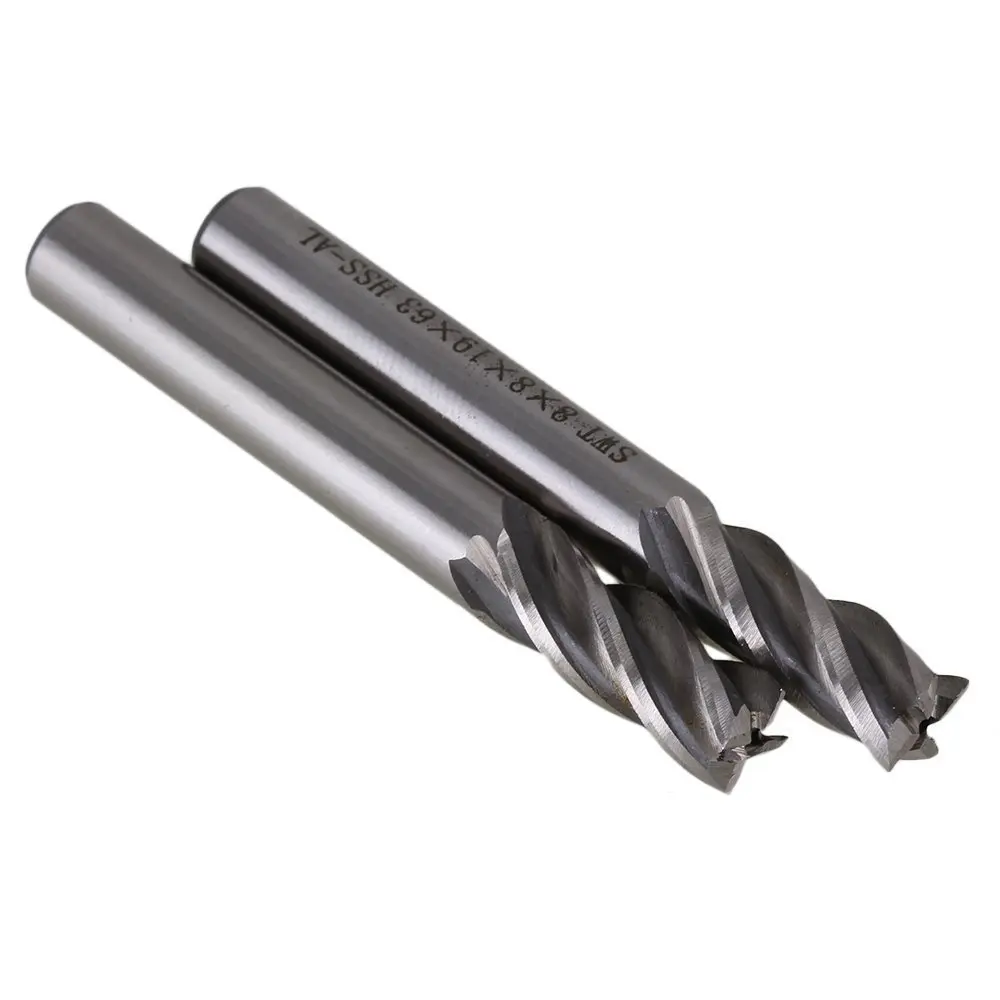 

1 pcs 8*8mm HSS CNC Straight Shank 4 Flute End Mill Milling Cutter Metal Drill Bits Cutting Tools