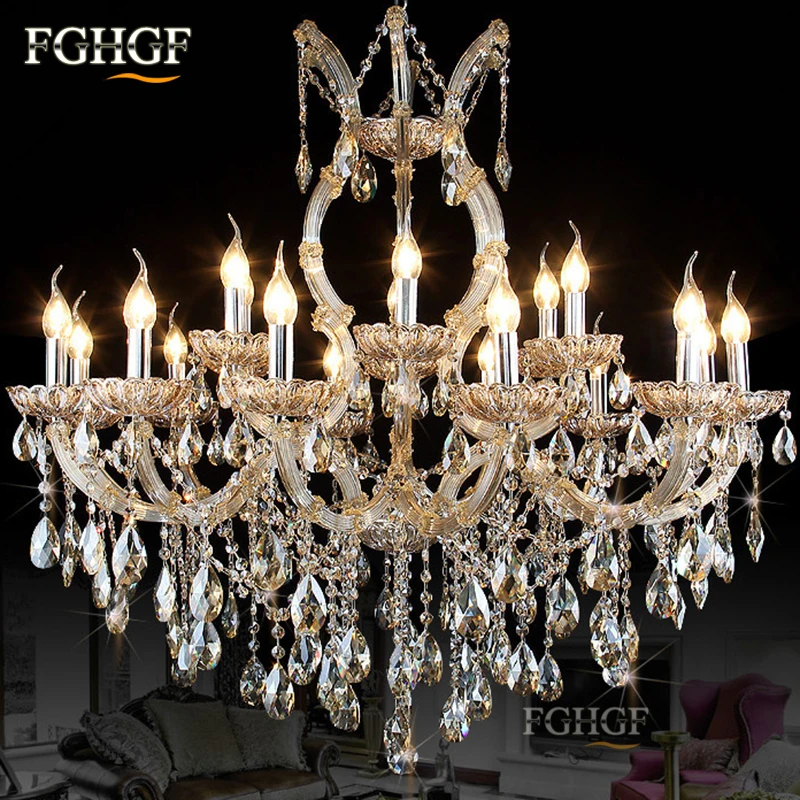 Luxury Maria Theresa Cognac Crystal Chandelier Light LED Lustre for Living Room Foyer Restaurant Indoor Decor | Освещение
