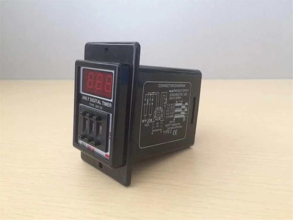 5 комплектов ASY-3D реле времени задержки включения питания 8 контактов 1-999 секунд +