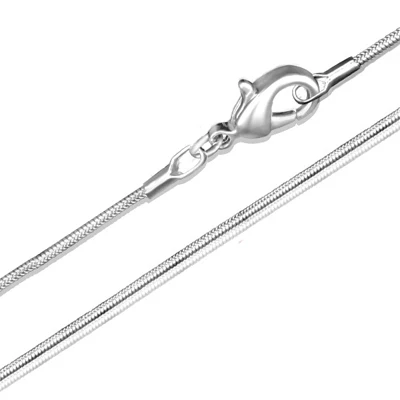 Silver Color 5 шт./лот серебро 925 пробы ожерелье Модные ювелирные изделия серебряные украшения 1 мм змея цепь 1" 18" 2" 22" 24" - Окраска металла: Silver Color