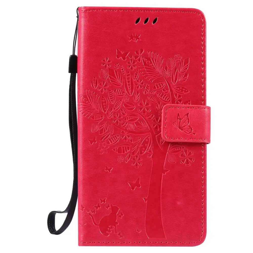 Чехлы для Coques huawei Y6 Pro/enjoy 5, Кожаные чехлы-бумажники для huawei Honor 4C Pro TIT-U02 TIT-L01 Y6Pro, чехлы для мобильных телефонов - Цвет: Розово-красный