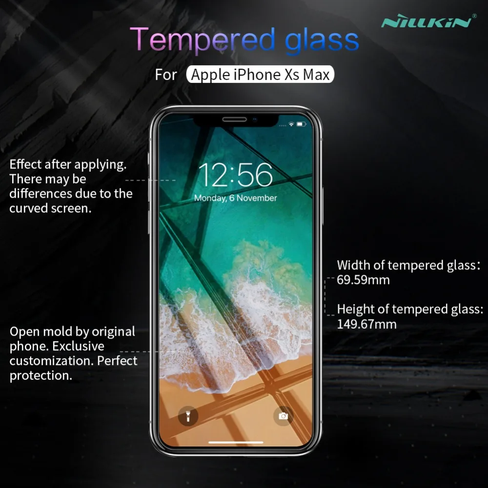Оригинальное закаленное стекло NILLKIN для защиты экрана iPhone XS Max Amazing 9H 0 33 мм пленка 6