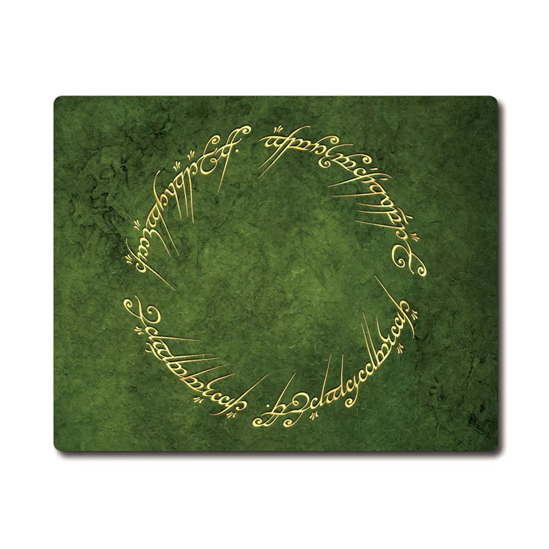Черное кольцо с надписью one ring CG Нескользящий Резиновый коврик для мыши офисный