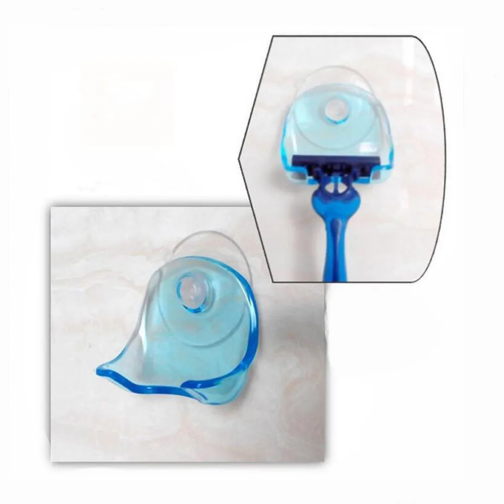 

Plastic Bathroom Shaver Holders Storage Rack Wall-mounted Suction Cup Razor Rack Holder Shaver Hanger Bathroom Accessories