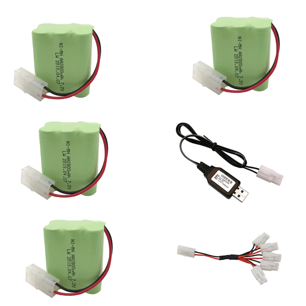 7 2 В 2800 мАч AA Ni-MH батарея с USB зарядным устройством 5В кабель высокой емкости