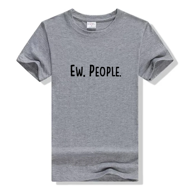Забавная футболка с надписью Ew People хипстерская женская круглым вырезом высокое