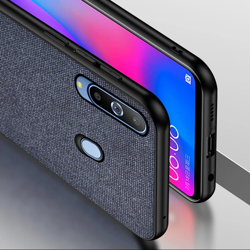 Luxury PU Leather Cloth Texture Case for Samsung Galaxy A6 2018 Soft Frame A6+ A7 A8 A8S A9 |