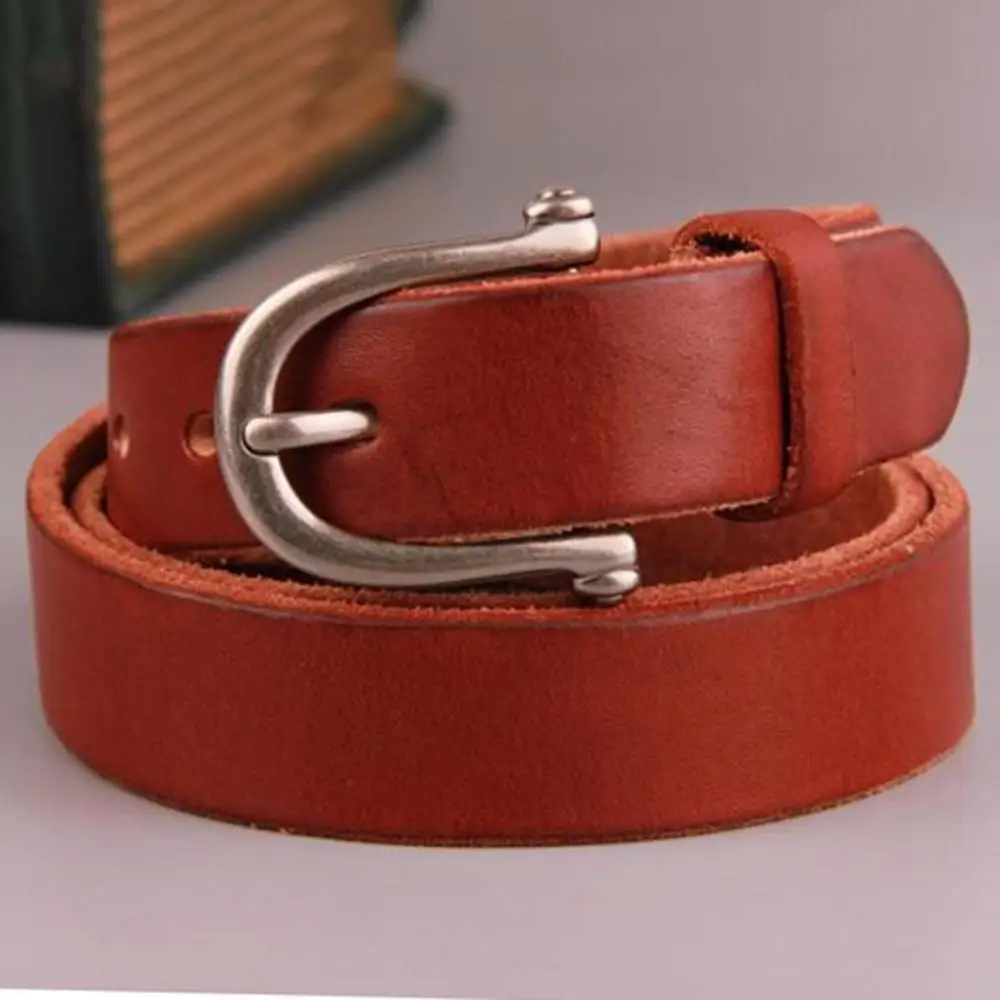 FAJARINA Retro Pure Cowskin Leather Belt Ladies Fashion Red Brown Clasp Buckles Cowhide Belts for Women Ornament 28mm N17FJ463