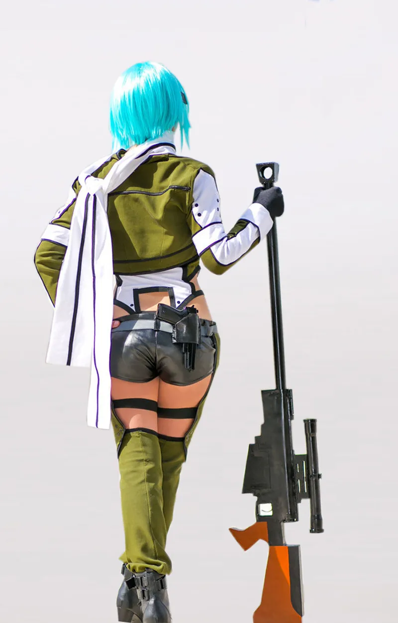 Sword Art онлайн Sinon Косплей Костюм фантомная пуля Женская одежда для Хэллоуина карнавальный индивидуальный заказ
