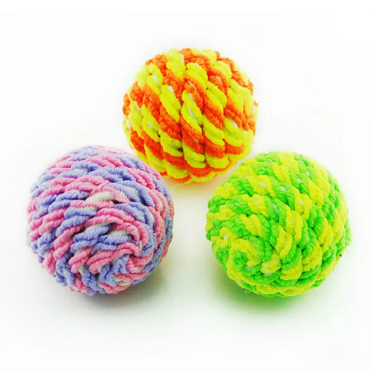 

Pet Products Supplies Cat Toys 5CM Color elastic Velvet Cord rope weavingsmall ball toy 6pcs/lot