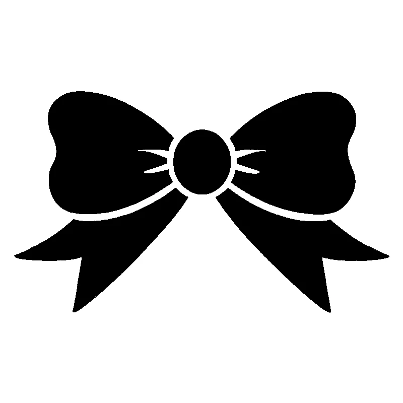 

16.5cm*9.8cm Cute Bow Tie Fashion Vinyl Car-Styling Car Sticker Black/Silver S3-5587