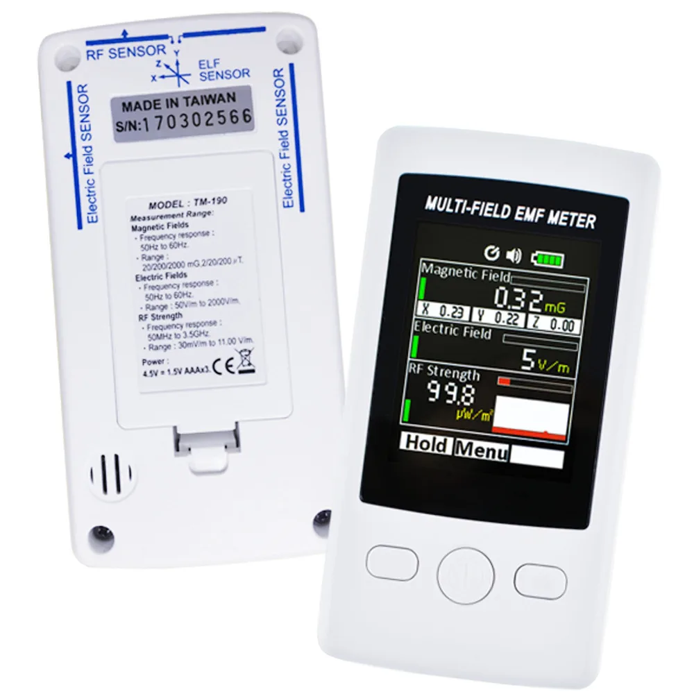Многоцелевой EMF метр РЧ Гаусс 2000 мг электромагнитный Электрический тестер с