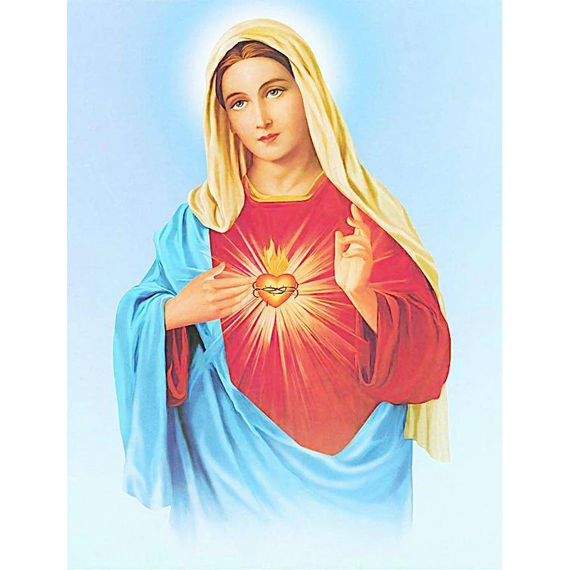 Поделки алмазов картина вышивка религиозных Богоматерь 5D вышитая бисером