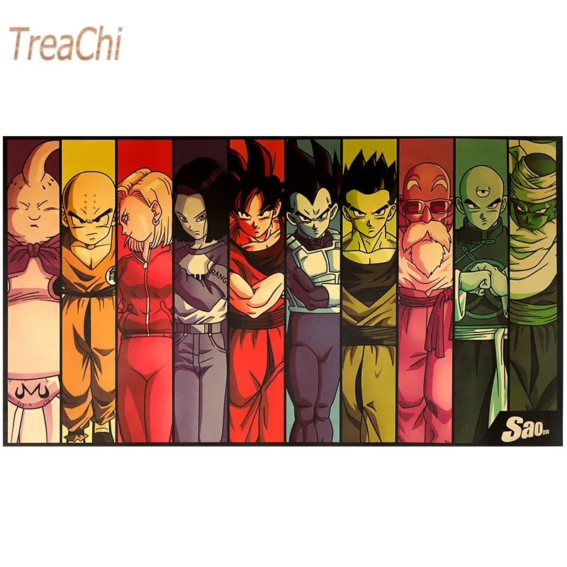 Dragon Ball Z плакат Гоку Постер Мультфильма фильма крафт Бумага ретро постер декоративная настенная наклейка, украшение для дома