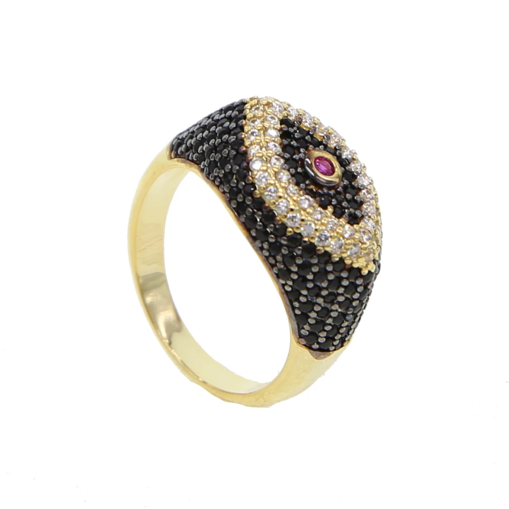 Женское Обручальное Кольцо rainbow CZ evil eye Золотое кольцо с фианитами ювелирные