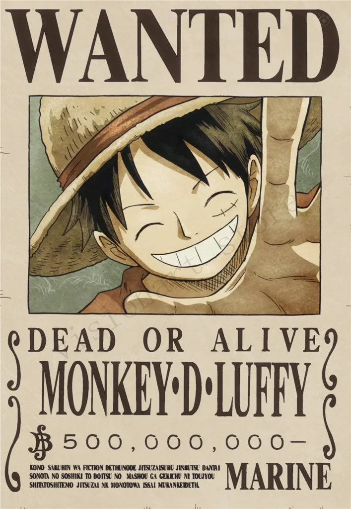 Красный Сдельные постеры Luffy Wanted настенные наклейки белая бумага с покрытием высокое разрешение домашнее украшение домашний арт бренд AN2 - Цвет: Красный