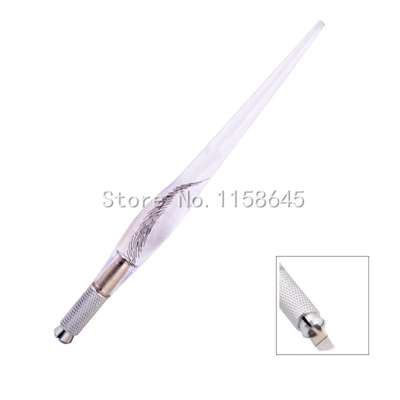 

DHL Hot 100Pcs PCD Permanent Makeup Microblading Pen 3D Embroidery Eyebrow Needles Tebori Pen Tattoo Machine Manual Pen Tool