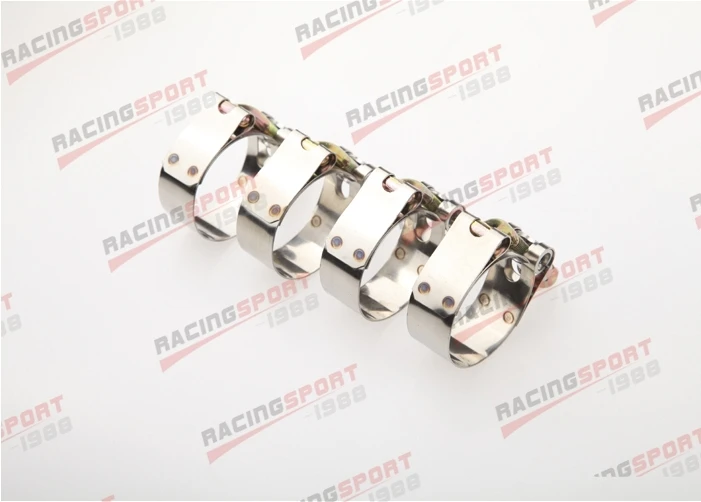 

4PCS 1.75" inch Turbo Pipe Hose Coupler T-bolt T-Clamps Stainless Steel 47/55mm