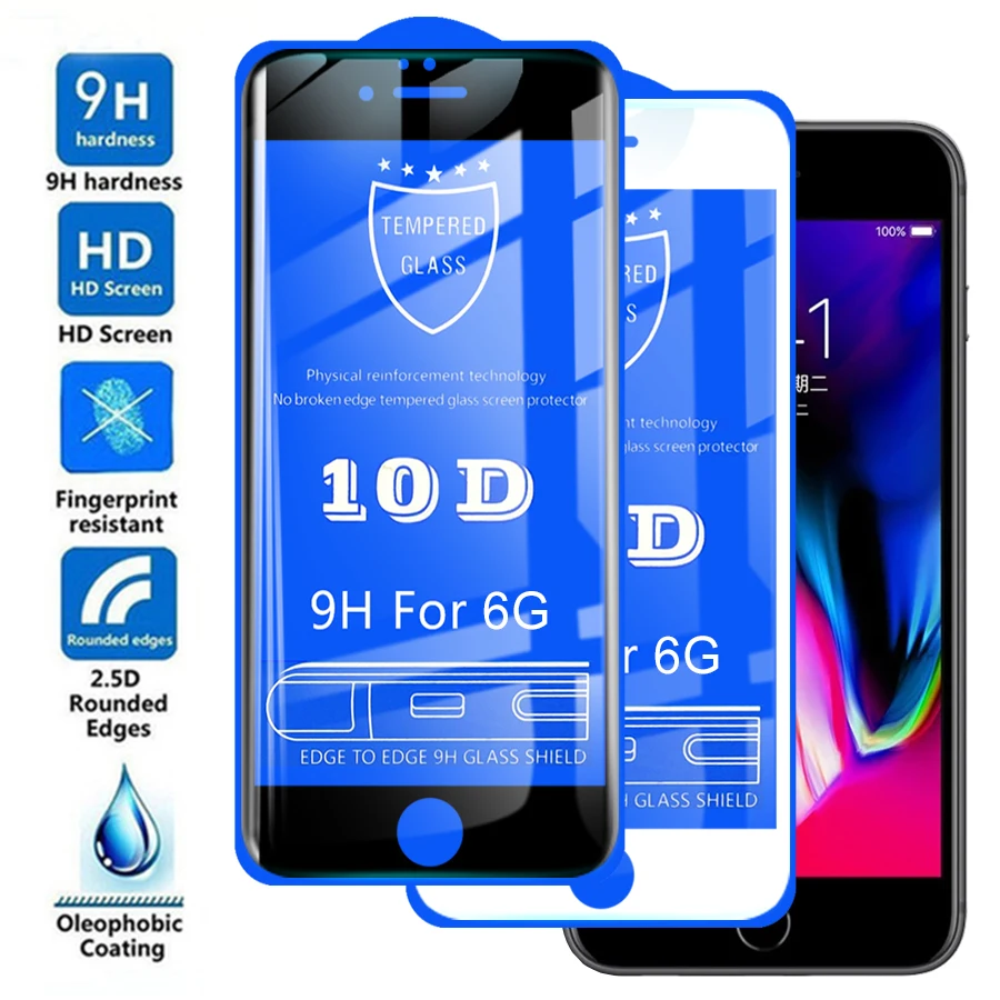 Изогнутое защитное стекло 10d для iPhone xs max xr x защита экрана 7 8 plus i phone 6 s закаленная