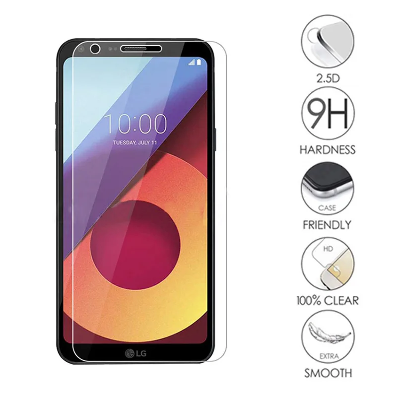 Закаленное стекло 9H для LG Q6 2 шт. тонкая Взрывозащищенная защитная пленка + Plus LGQ6