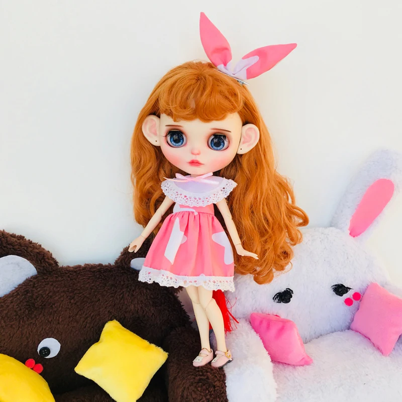 1 комплект 1/6 повязка на голову с милым куриным рисунком куклы + платье для Blyth Azone