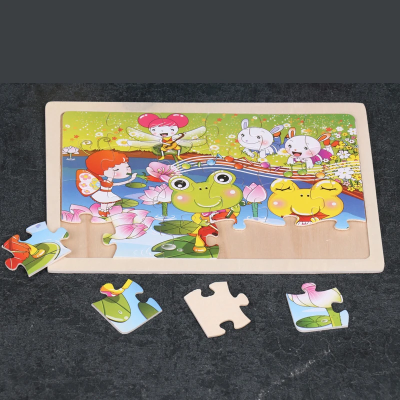 Деревянные 24 шт 3d головоломки игрушки животная Ферма для малышей раннего