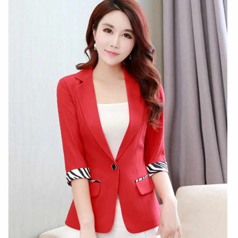 

2019 Spring Autumn Seven-quarter Sleeve Ladies Blazers Short Suit Coat Plus Size Fashion Blazer Women Suits Outerwear RE2517