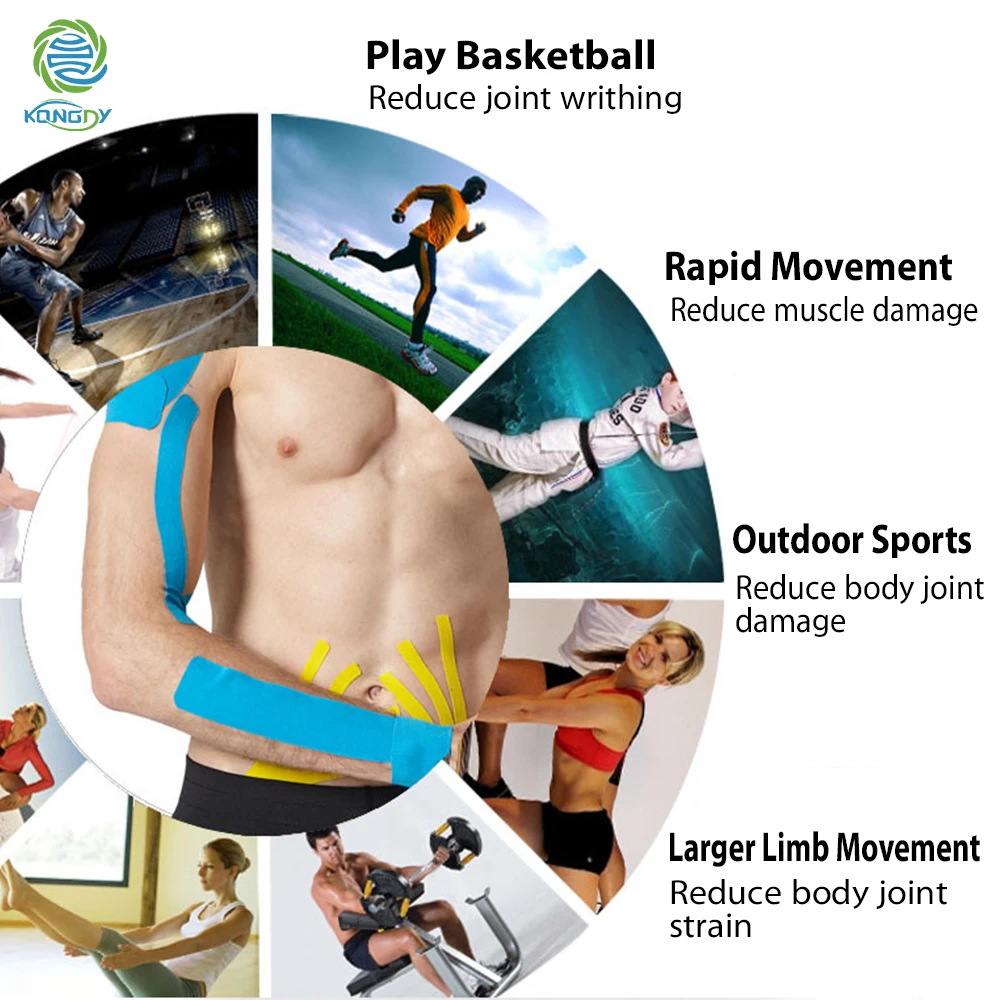 KONGDY мышечная Защитная повязка кинезиологическая лента 5 м спортивная для занятий