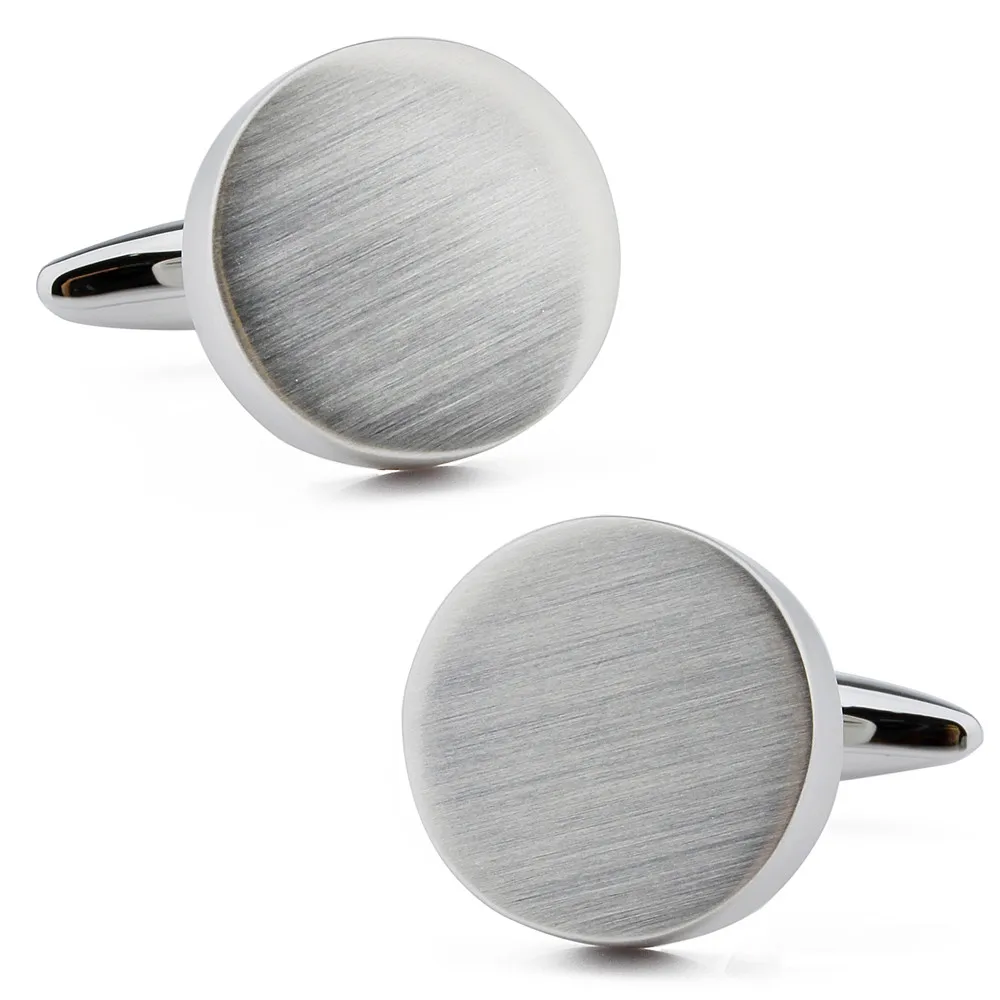 Рекламные запонки с матовой текстурой круглые металлические для мужских встреч
